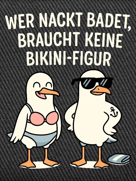Nackt badet Bikini-Figur Spruch