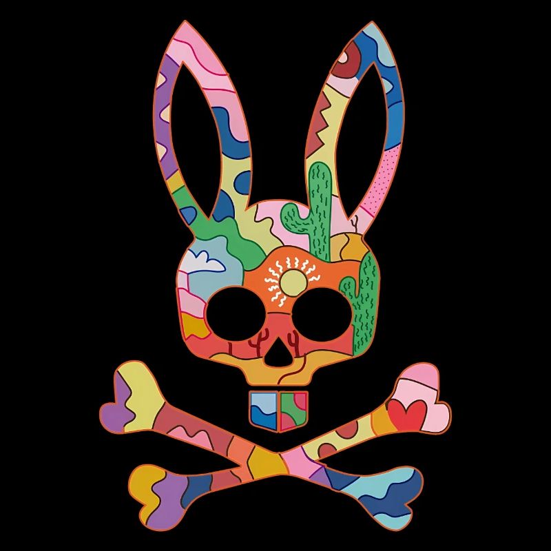Rainbow Skull Bunny Patch