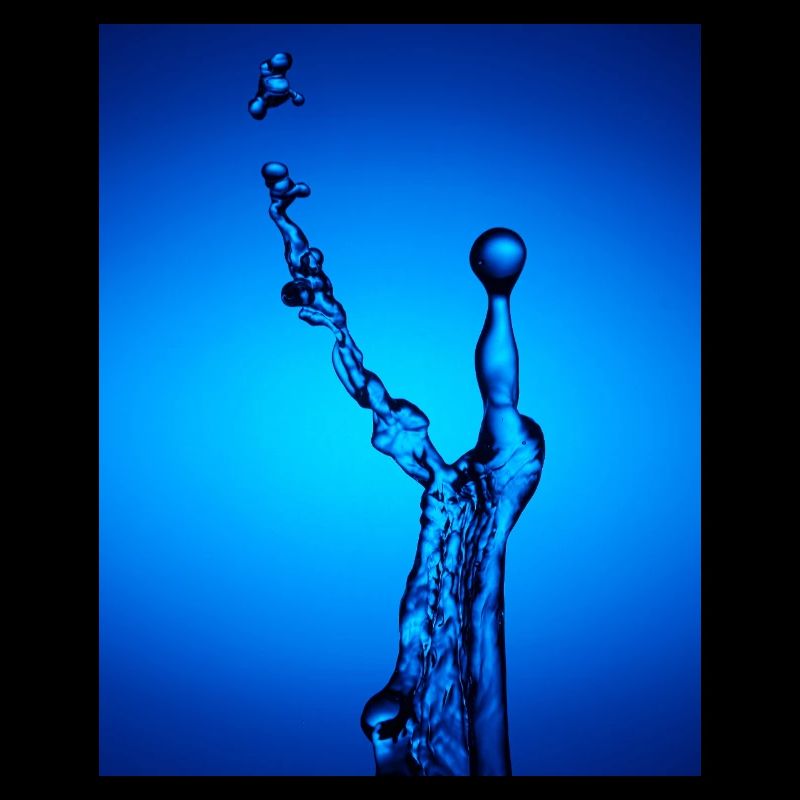 Blue Water Splash Abstract