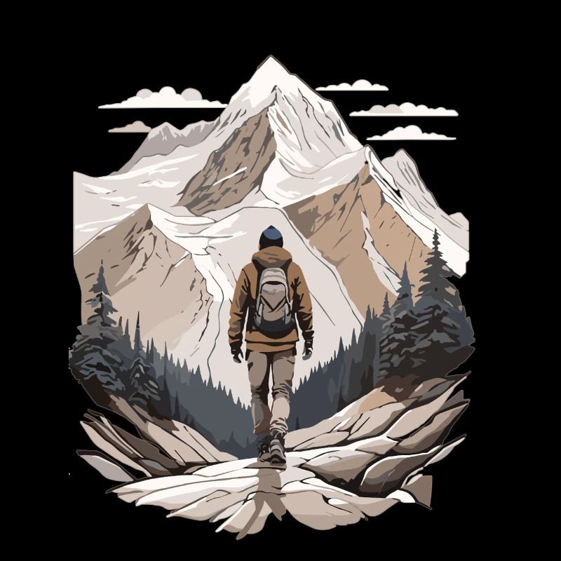 Wanderer vor Berggipfel