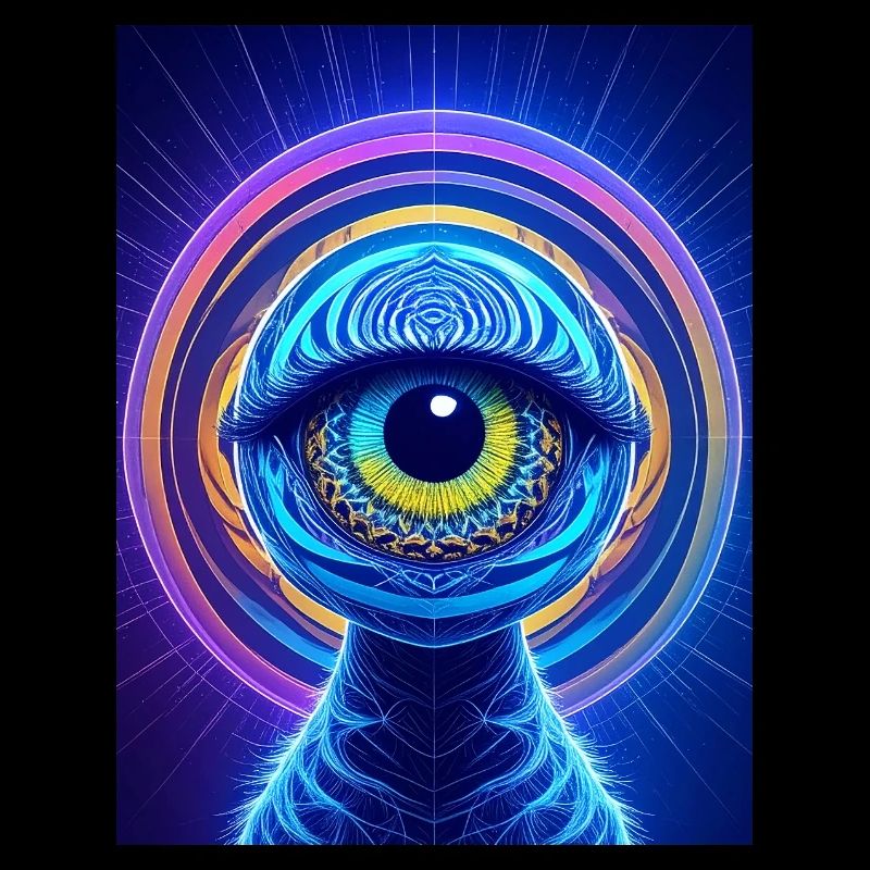 Neon Augenring Kosmischer Hyperrealismus