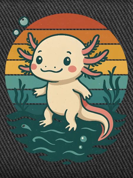Cute Retro Axolotl