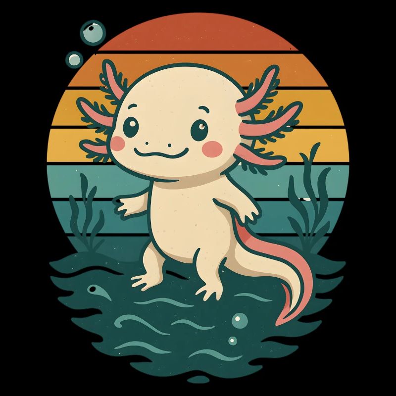 Süßer Retro-Axolotl