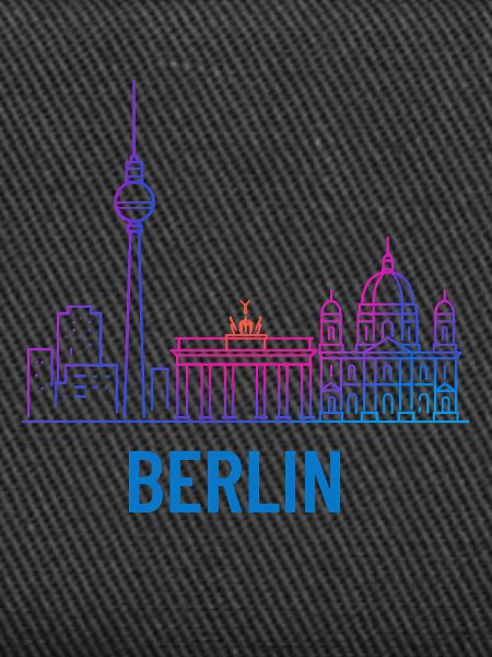 Berlin Neon Skyline Print