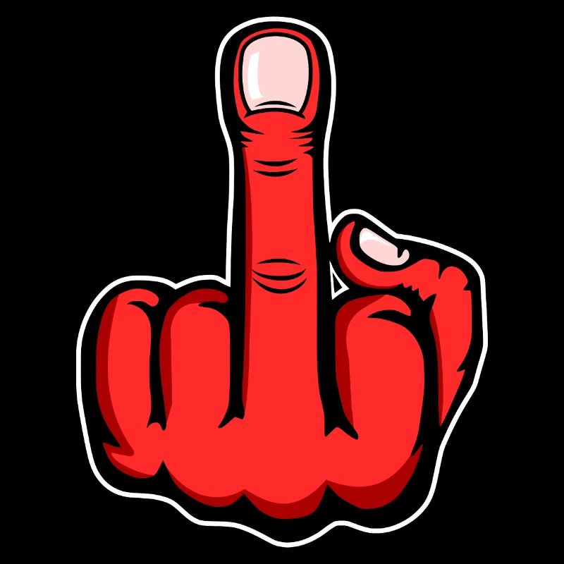 Mittelfinger Stinkefinger Design Rot