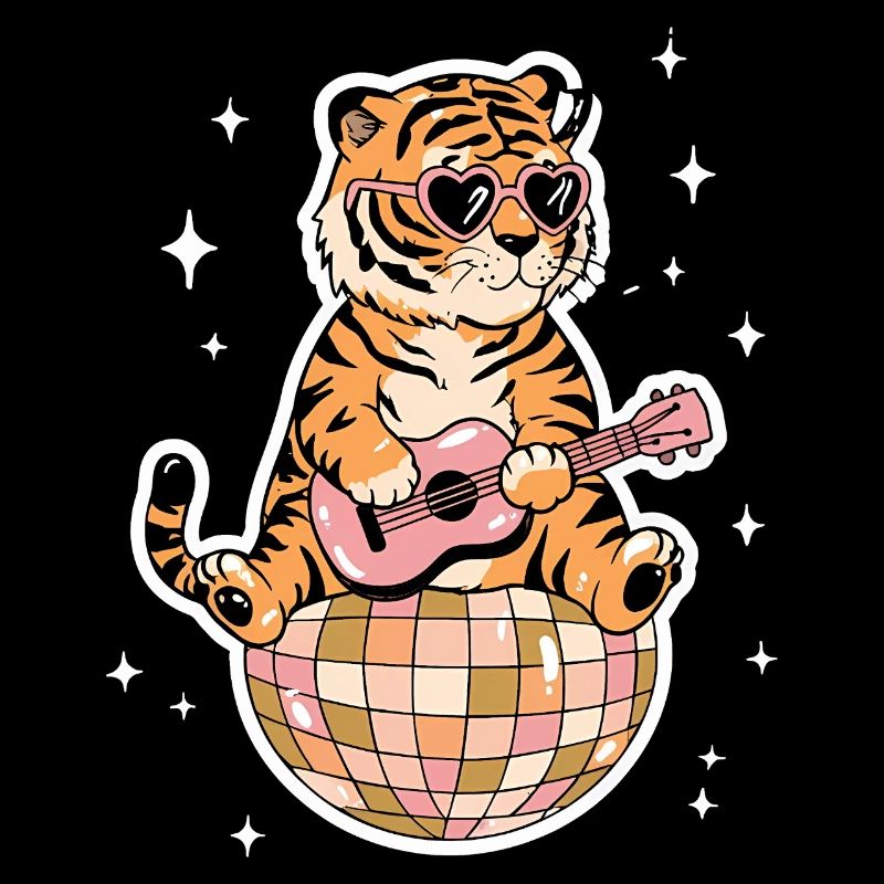 Tiger Disco Ball Groovy Retro 80s Costume