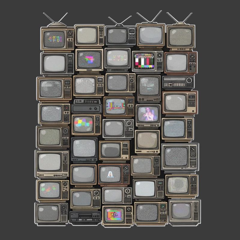 Retro TV Stack Collage