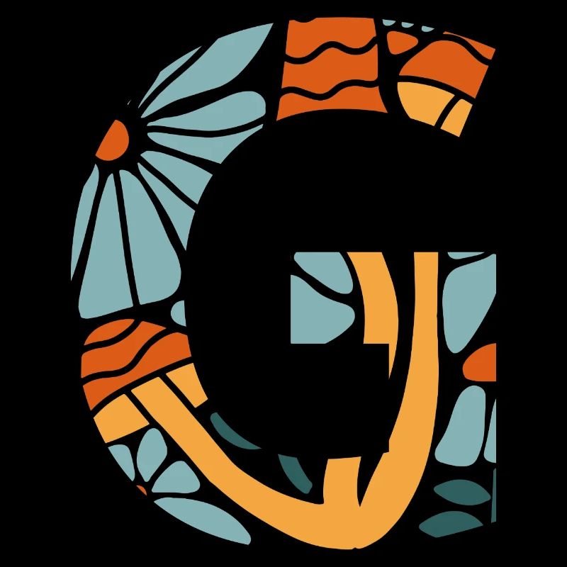 Buchstabe g Blumen groovy Geschenkidee