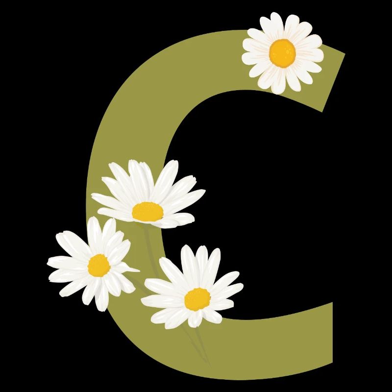 Buchstabe c grüne Gänseblümchen