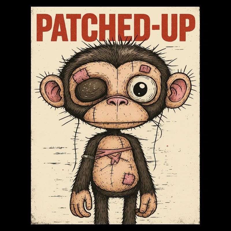 Patchwork Affe: Gepatcht und Tapfer