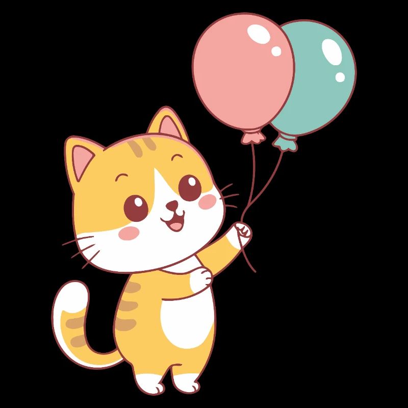 Cat Balloon Pastel Joy