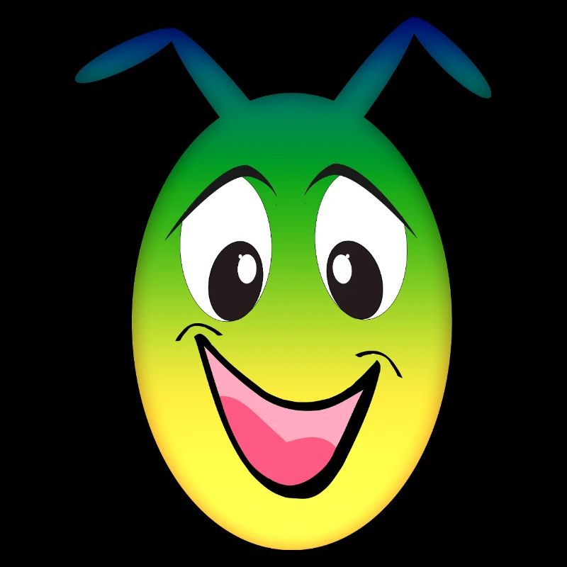 Rainbow Alien Cheerful Face