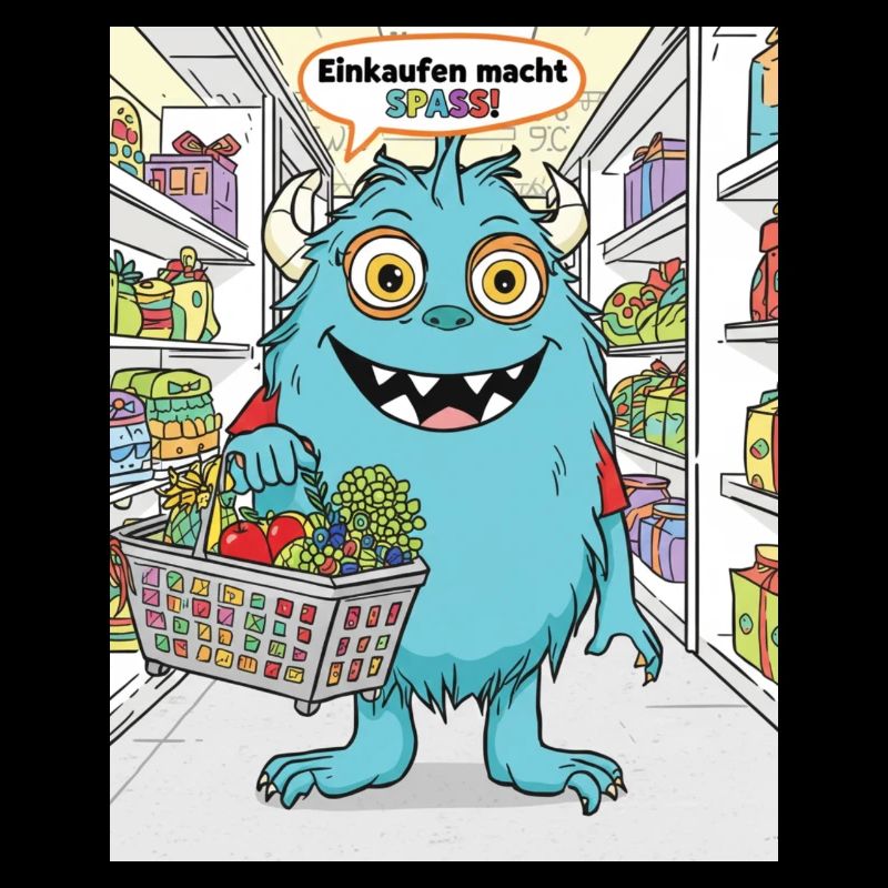 Einkaufsmonster Cartoonstil