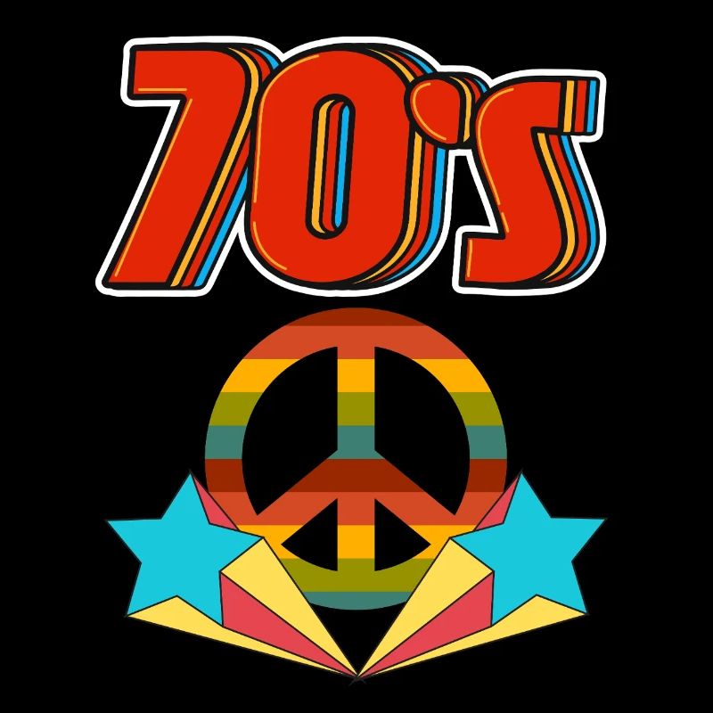 Retro 70er Frieden Regenbogen