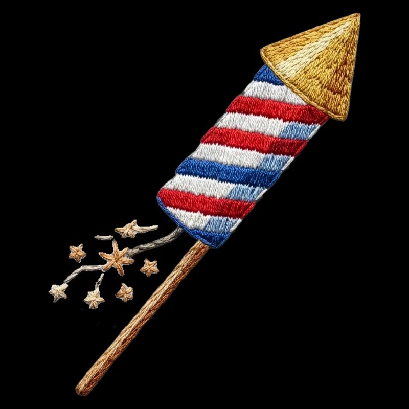 Flèche de feux d’artifice à l’aspect brodé (imprimé)