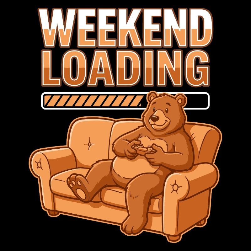 Wochenend-Ladezustand: Bär auf Sofa