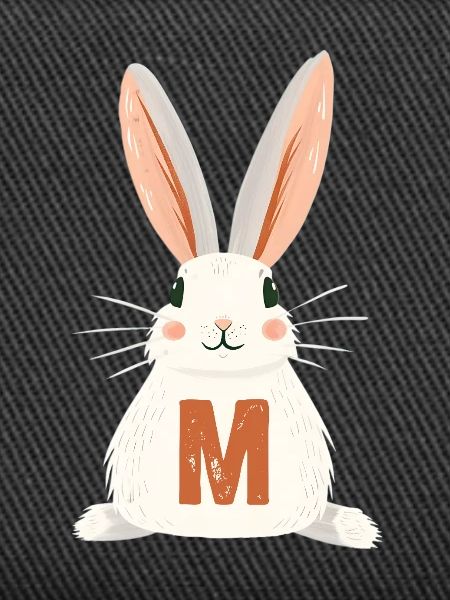 M -Letter - Bunny - Personalizable