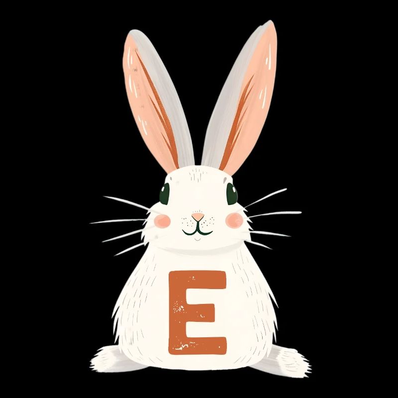 Lettre E - Lapin - Personnalisable
