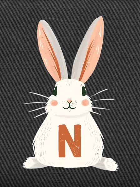 N -Letter - Bunny - Personalizable