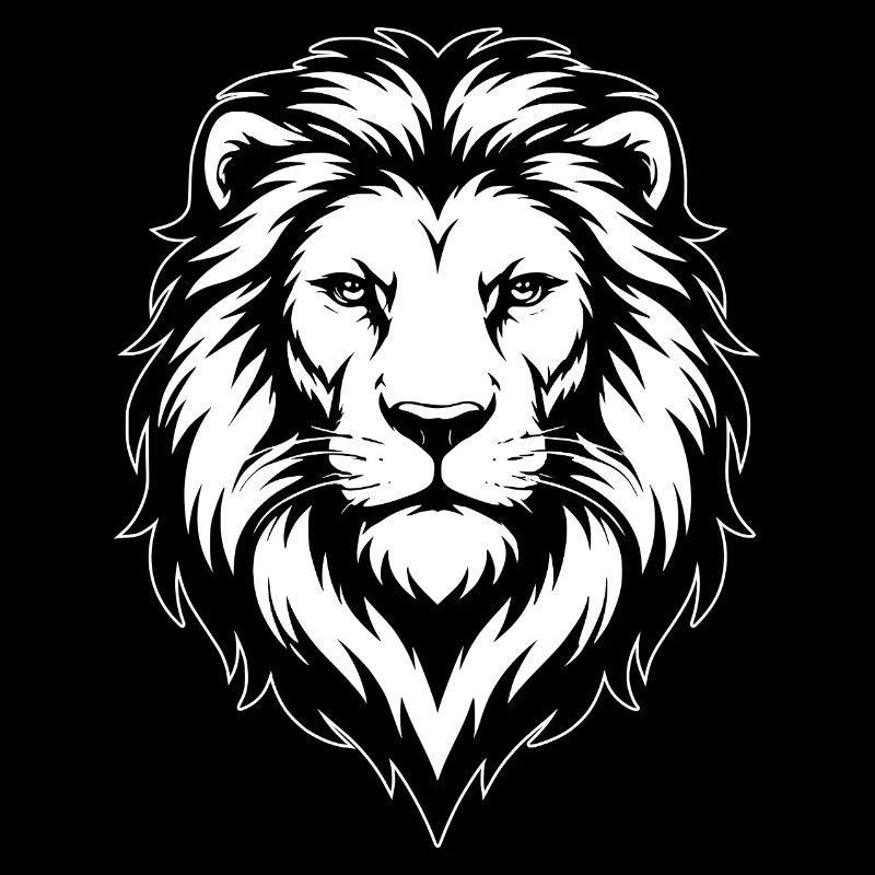 Lion Design illustration black and white