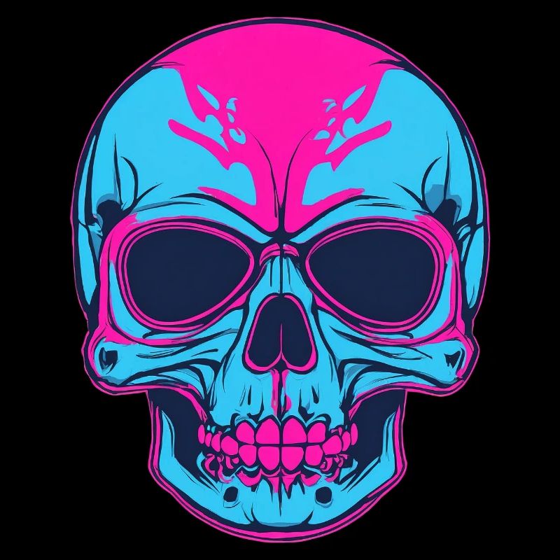 Neon Skull Pink Blue