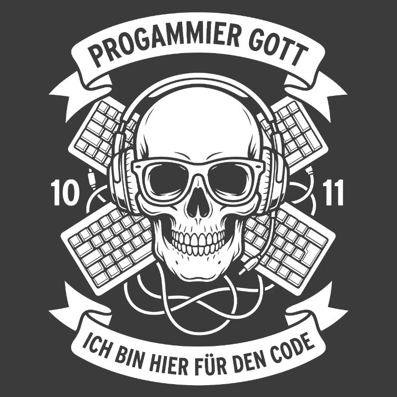Code Schädel mit Kopfhörern