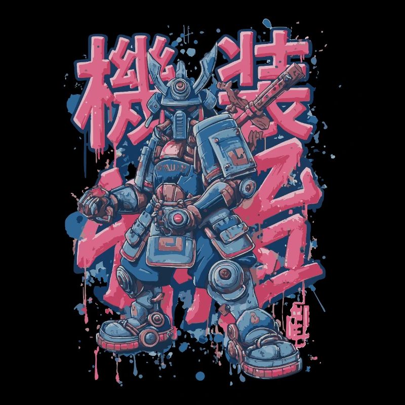 Samurai Mech – Motif de robot manga d’anime