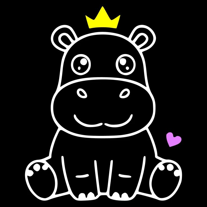 Nilpferd mit Krone Prinz Prinzessin
