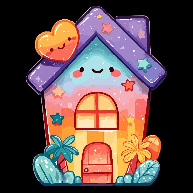 Pastellkawaii Häuschen Design
