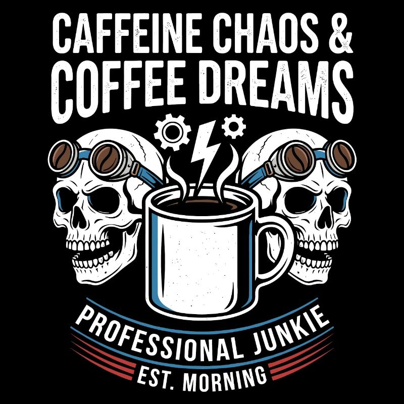 Coffee Mayhem Skulls Morning Junkie Design