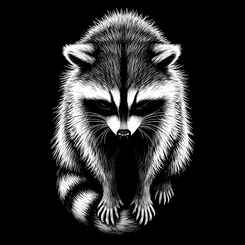 Racoon Schattenzeichnung Waschbär