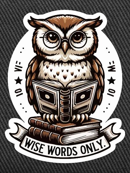 Weise Eule liest Buch