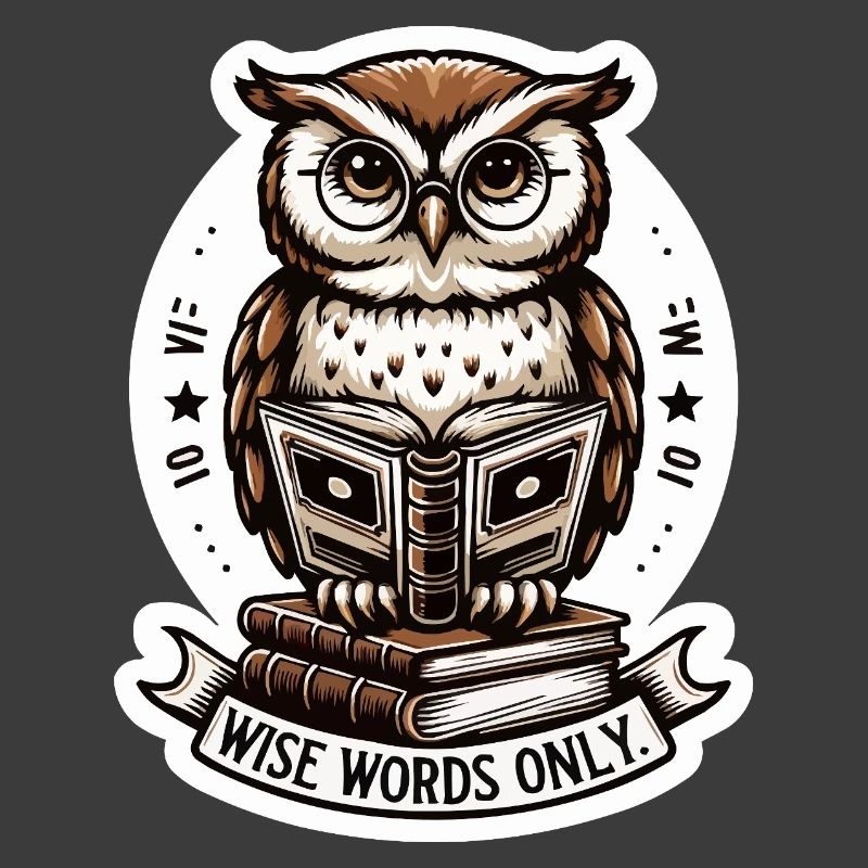 Wise owl reading book