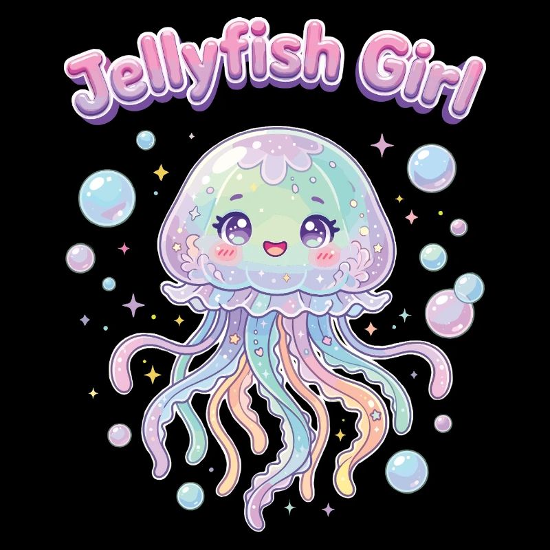 Pastel Kawaii Quallenmädchen-Ästhetik