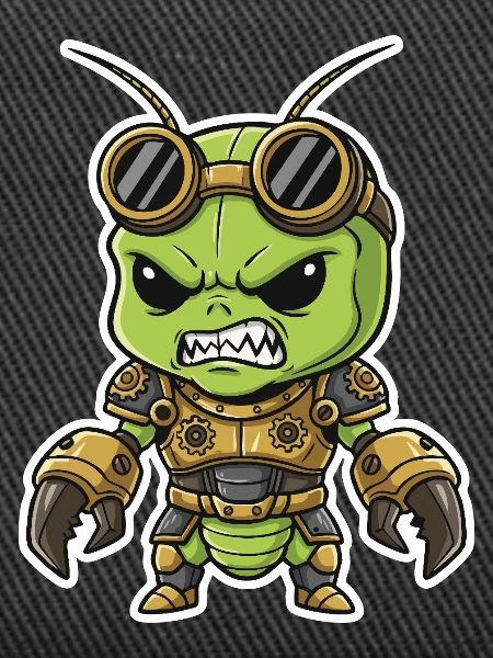 Alien Steampunk Krieger Rüstungsmessing