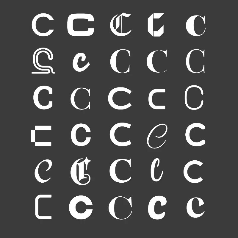 Typographie Ensemble de monogrammes de Glyphes C