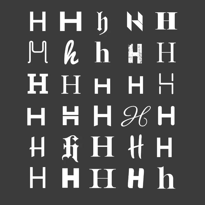 H Glyphs: Heraldic Typography Pattern