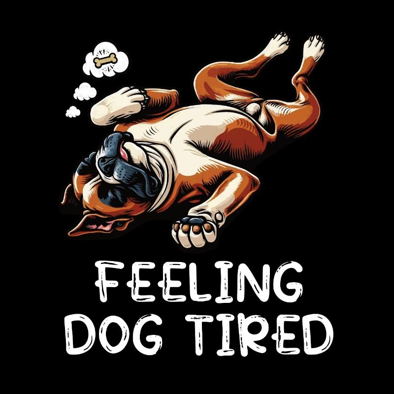 Feeling Dog Tired Boxer Boxerhund Deutscher Boxer 