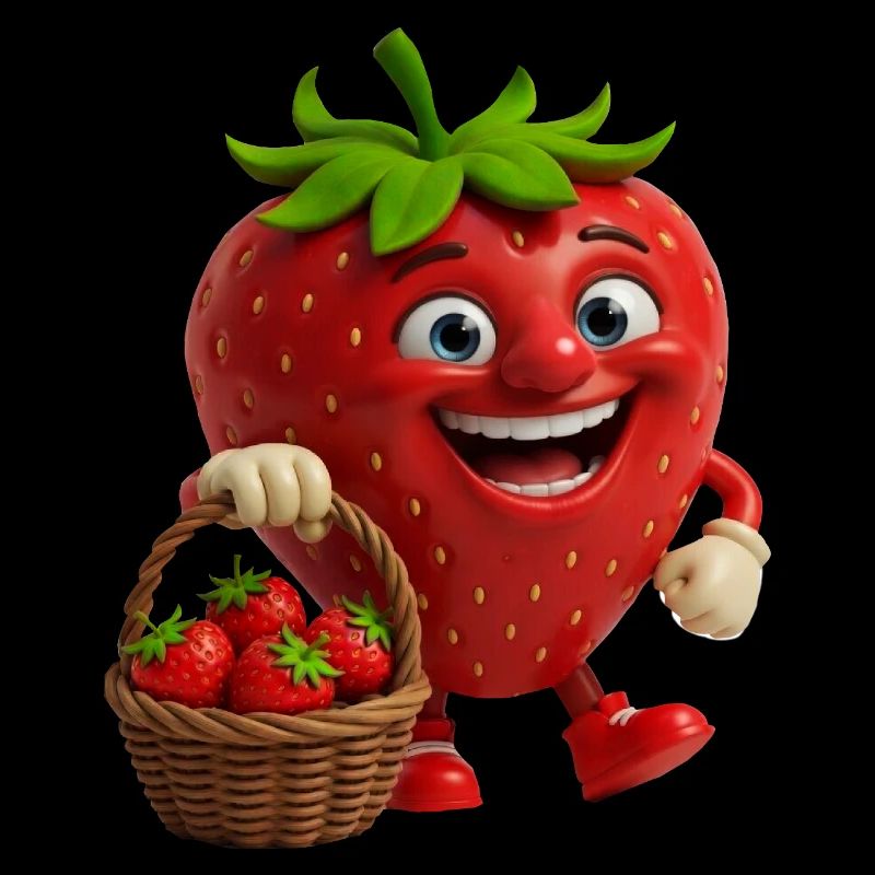 Fraise avec visage
