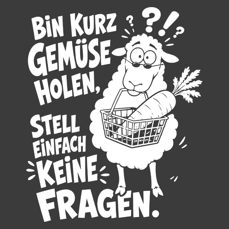 Verwirrtes Schaf trägt den Einkaufskorb