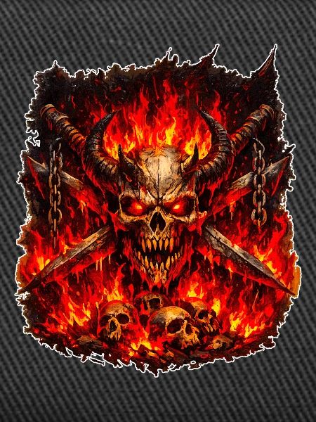 Feuer Schädel mit Hörnern