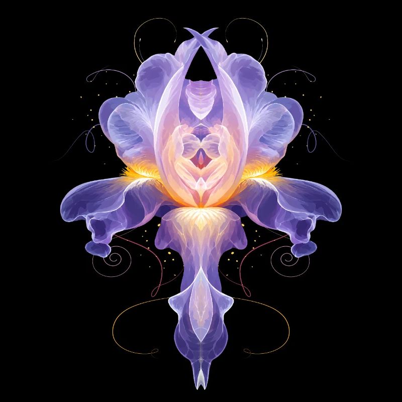 Abstract Iris Blossom Luminous Floral Design