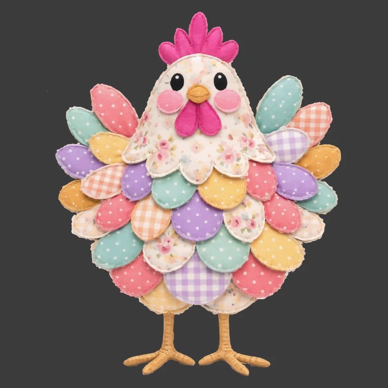 Poule Patchwork Mignonne Style Rustique