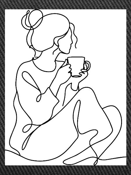 Coffee Break Line Art