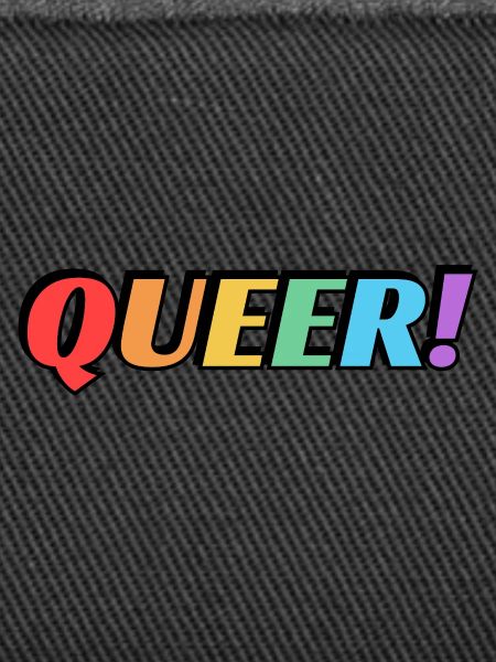 Queer rainbow text