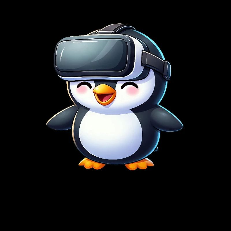 Penguin VR Gamer Future Science Fiction