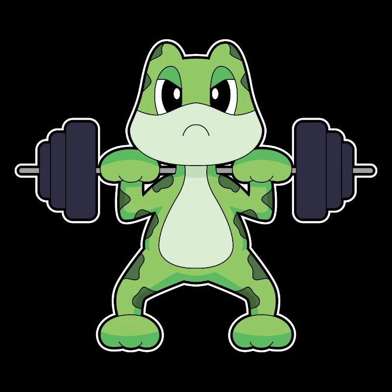 Frog Bodybuilder Dumbbell Bodybuilding