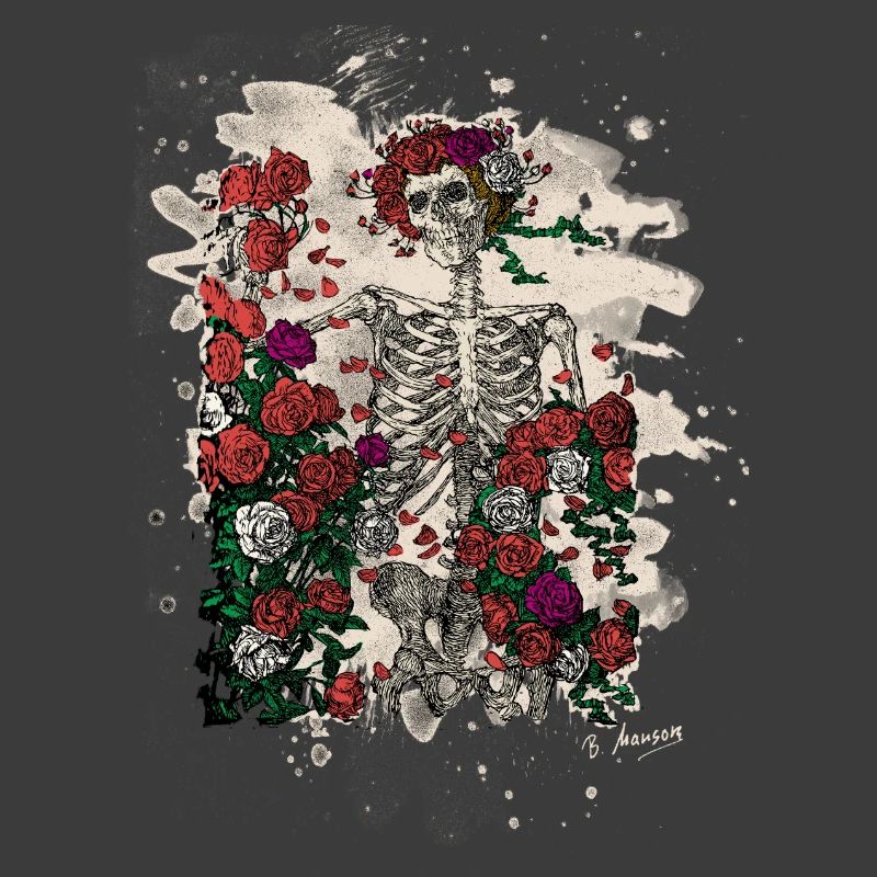 Skeleton & Roses – bleached Version