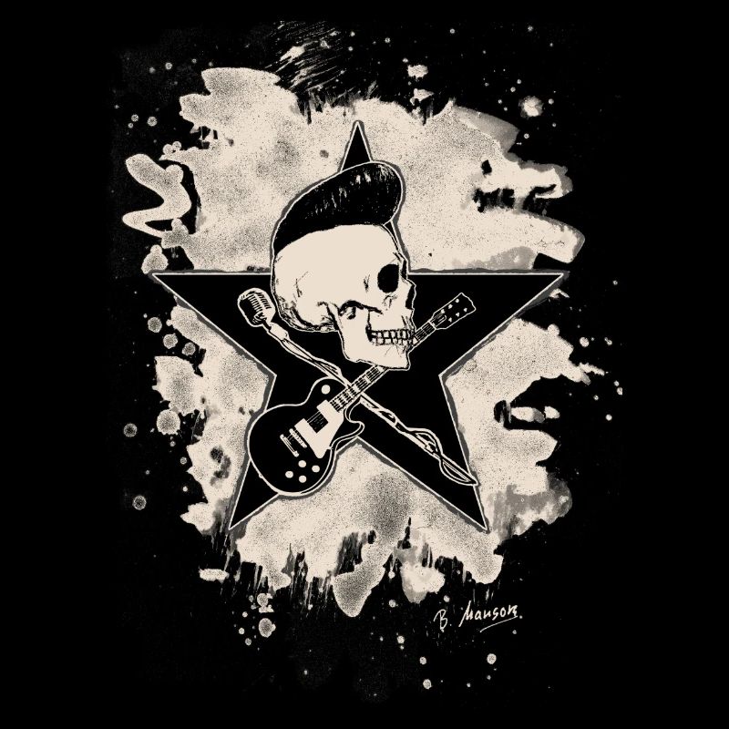 Rock-n-Roll Skull - bleached