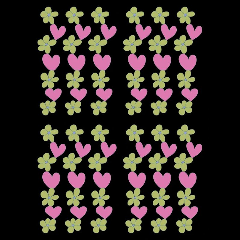 hearts flowers pattern